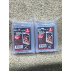 Lot Of 2 Ultra Pro One Touch Gold 130pt Card‎ Holder Magnetic Closure UV 5 Pack